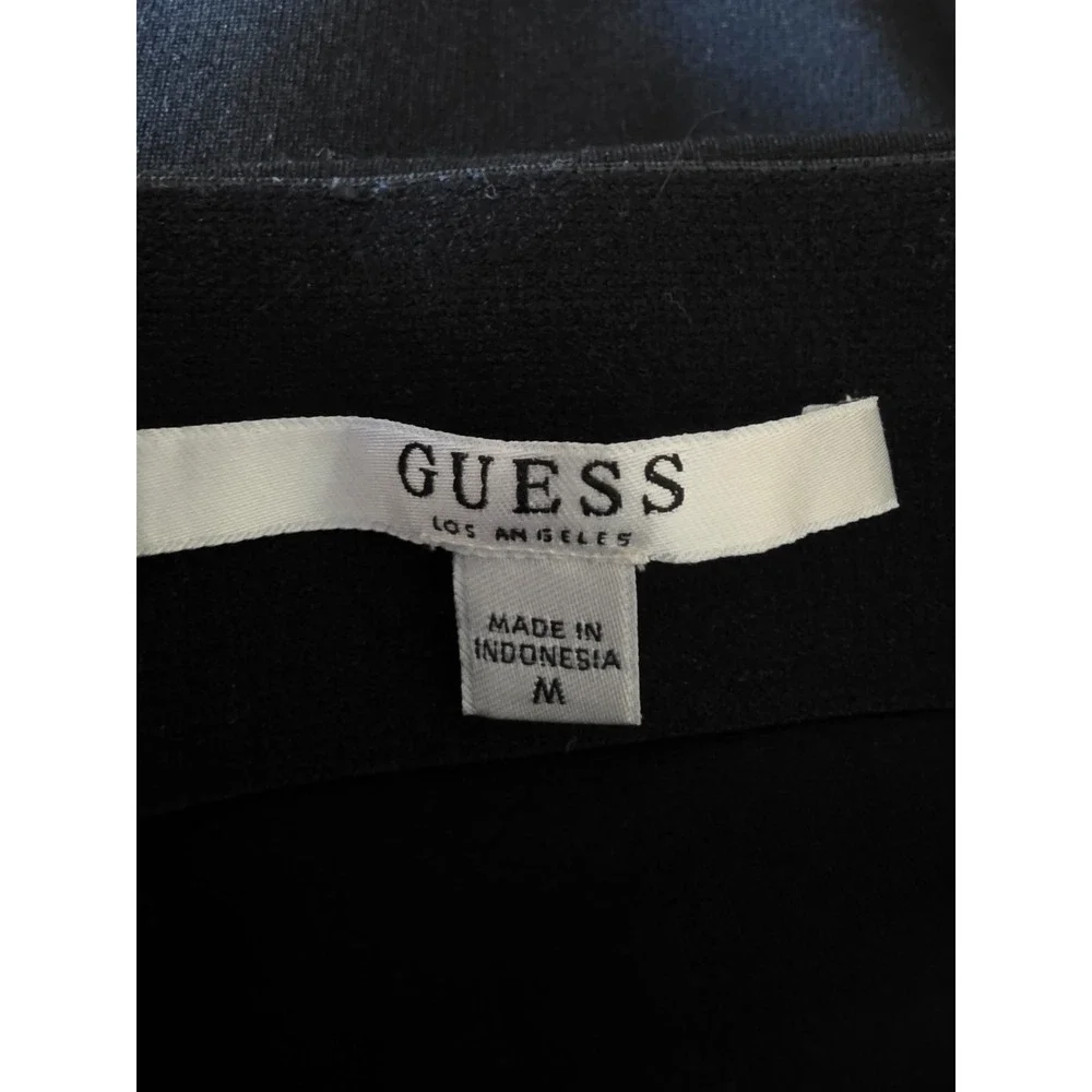 Guess Black Skirt Size M Solid Midi Pencil Straight Women Lace up Detail